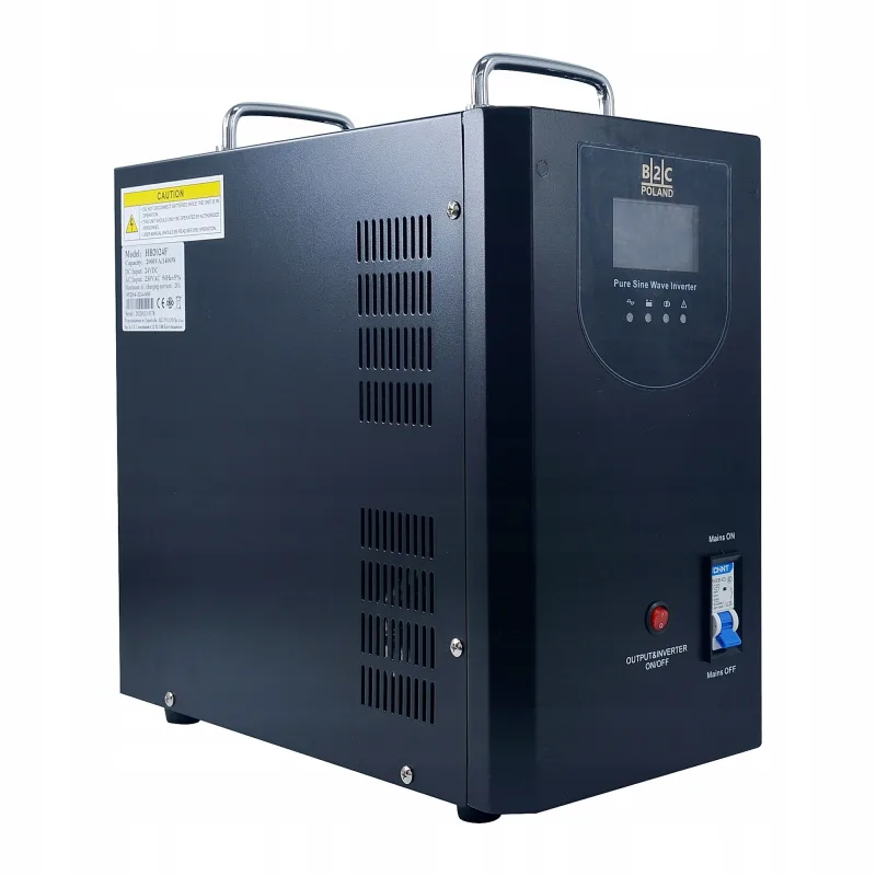 Zasilacz awaryjny UPS 2000 VA / 1400 W, czysty sinus, 24 V, do pieca CO — zdjęcie 3