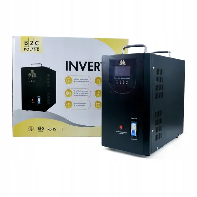 Zasilacz awaryjny UPS 2000 VA / 1400 W, czysty sinus, 24 V, do pieca CO